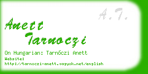 anett tarnoczi business card